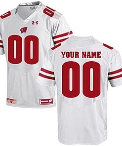 Custom Wisconsin Badgers Jersey Name and Number NCAA College Football White