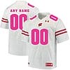 Custom Wisconsin Badgers Jersey Name and Number NCAA College Football White Pink