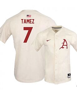 Dominic Tamez Jersey #7 Arkansas Razorbacks Baseball NCAA College Alumni Elite White