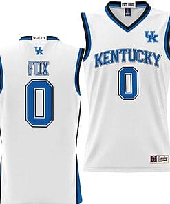 DeAaron Fox Jersey #0 Kentucky Wildcats NIL College Basketball Lightweight White