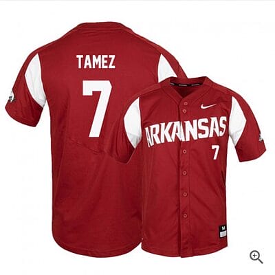 Dominic Tamez Jersey #7 Arkansas Razorbacks Baseball NCAA College Alumni Elite Red