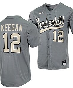 Dominic Keegan Jersey #12 Vanderbilt Commodores College Baseball Full-Button Grey