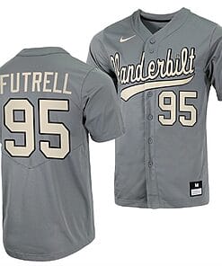 Devin Futrell Jersey #95 Vanderbilt Commodores College Baseball Full-Button Grey