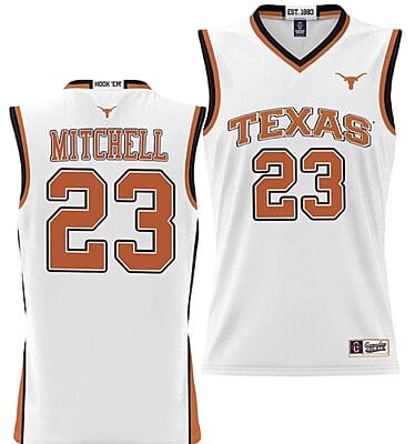Dillon Mitchell Jersey #23 Texas Longhorns NIL College Basketball Lightweight White
