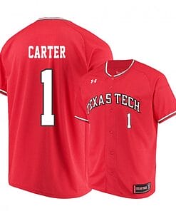 Dillon Carter Jersey #1 Texas Tech Red Raiders Baseball NCAA College Red Alumni