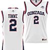 Drew Timme Jersey #2 Gonzaga Bulldogs NIL College Basketball Lightweight White