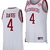 Davonte Davis Jersey #4 Arkansas Razorbacks College Basketball 2022 NCAA March Madness Retro White