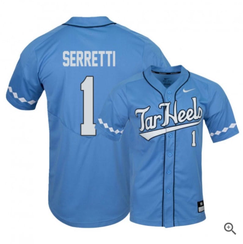 Danny Serretti Jersey #1 North Carolina Tar Heels Baseball NCAA College Blue Elite Alumni