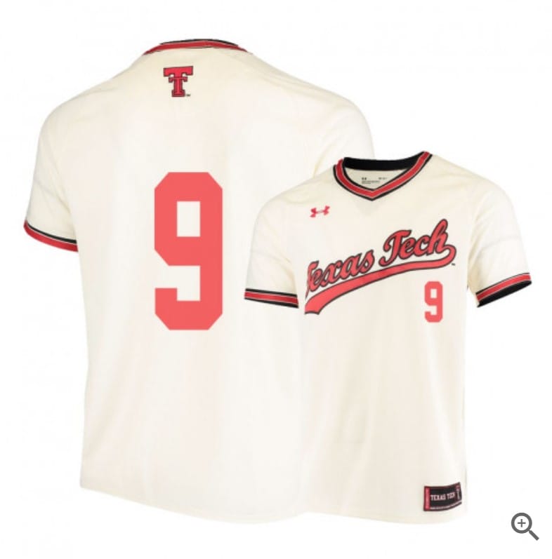 Dylan Neuse Jersey #9 Texas Tech Red Raiders Baseball NCAA College Cream Alumni