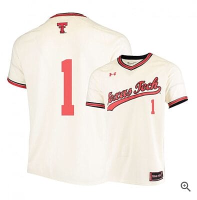 Dillon Carter Jersey #1 Texas Tech Red Raiders Baseball NCAA College Cream Alumni