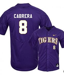 Daniel Cabrera Jersey #8 Lsu Tigers Baseball NCAA College Purple Elite Alumni