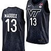 Dairus Maddox Jersey Virginia Tech Hokies College Basketball Swingman Black #13