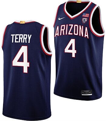 Dalen Terry Jersey #4 Arizona Wildcats College Basketball Navy