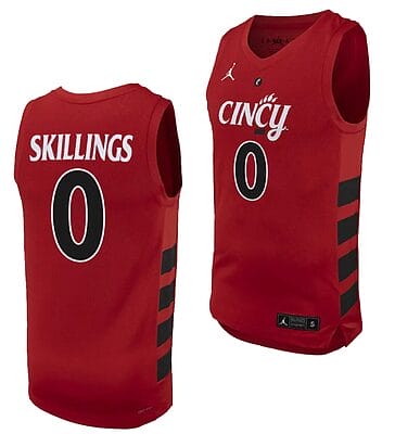 Daniel Skillings Jersey #0 Cincinnati Bearcats College Basketball Replica 2023-24 Red