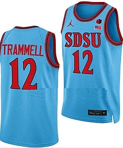 Darrion Trammell Jersey San Diego State Aztecs College Basketball Blue Alternate #12