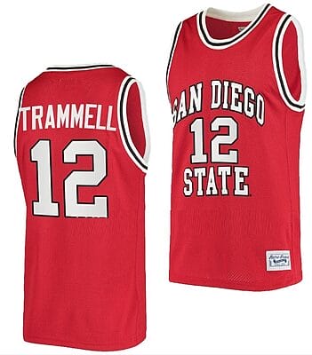 Darrion Trammell Jersey San Diego State Aztecs College Basketball Red Retro #12