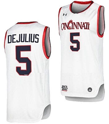 David DeJulius Jersey #5 Cincinnati Bearcats College Basketball Replica White