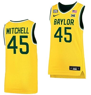 Davion Mitchell Jersey #45 Baylor Bears College Basketball Replica Gold