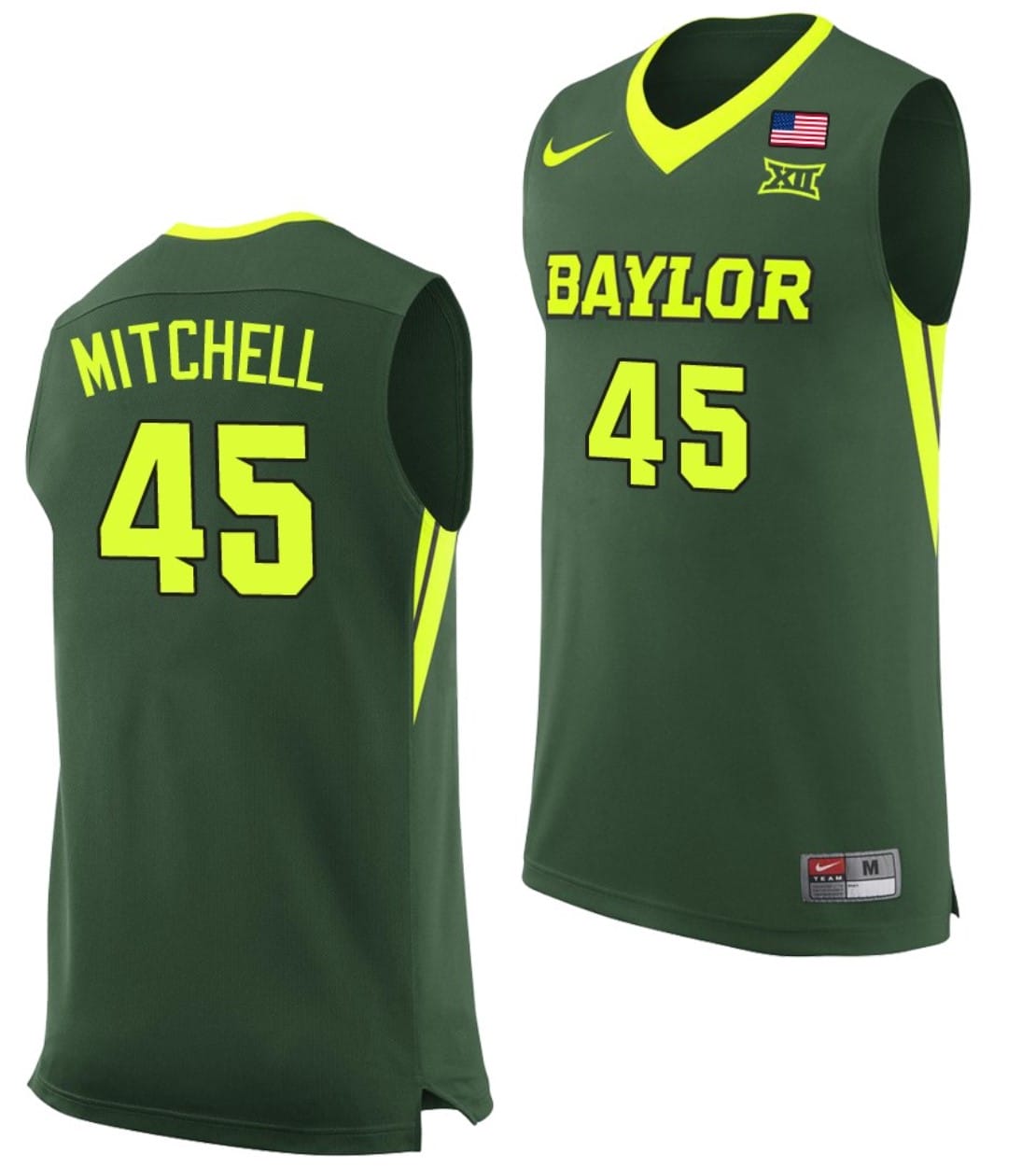 Davion Mitchell Jersey #45 Baylor Bears College Basketball Replica Green