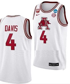 Davonte Davis Jersey Arkansas Razorbacks College Basketball 2023 NCAA March Madness White #4