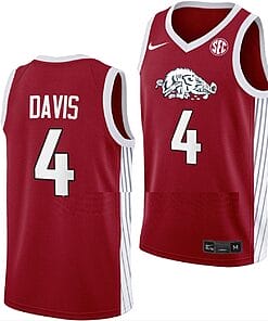 Davonte Davis Jersey #4 Arkansas Razorbacks College Basketball Road Red