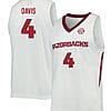 Davonte Davis Jersey #4 Arkansas Razorbacks College Basketball White 1