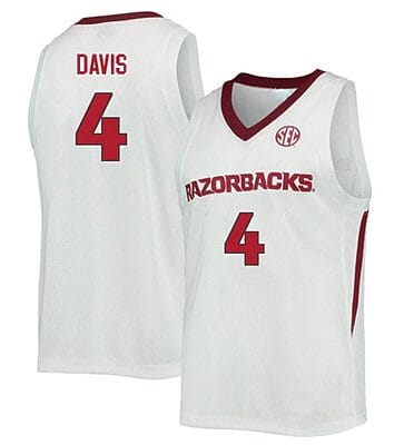 Davonte Davis Jersey #4 Arkansas Razorbacks College Basketball White 1
