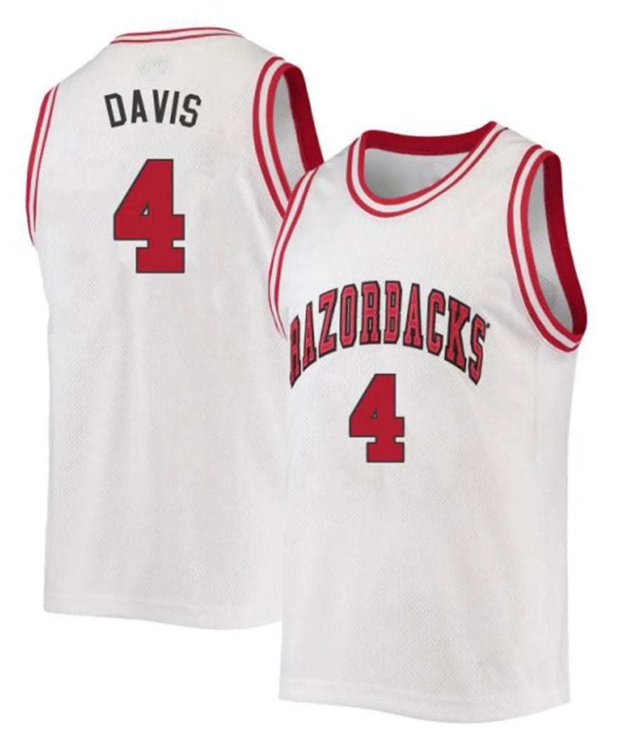 Davonte Davis Jersey #4 Arkansas Razorbacks College Basketball White 2