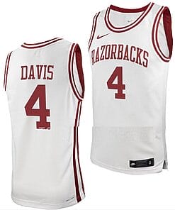 Davonte Davis Jersey #4 Arkansas Razorbacks College Basketball White