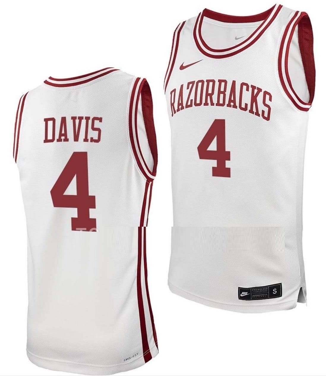 Davonte Davis Jersey #4 Arkansas Razorbacks College Basketball White