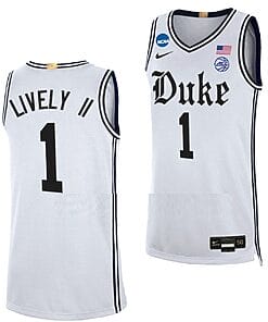 Dereck Lively II Jersey Duke Blue Devil College Basketball 2023 NCAA March Madness White #1