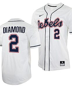 Derek Diamond Jersey #2 Ole Miss Rebels College Baseball White