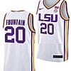 Derek Fountain Jersey #20 LSU Tigers College Basketball Limited White