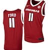 Derrian Ford Jersey #11 Arkansas Razorbacks College Basketball Cardinal
