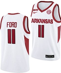Derrian Ford Jersey #11 Arkansas Razorbacks College Basketball Equality White