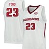 Derrian Ford Jersey #23 Arkansas Razorbacks College Basketball White 1