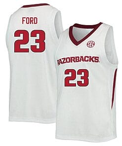 Derrian Ford Jersey #23 Arkansas Razorbacks College Basketball White 1