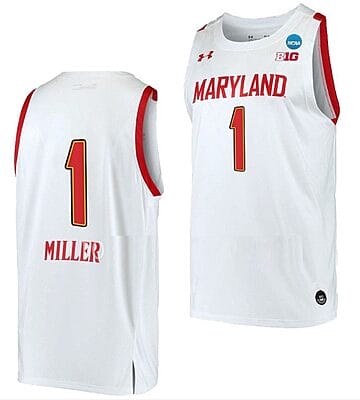 Diamond Miller Jersey Maryland Terrapins College Basketball 2023 NCAA March Madness White #1