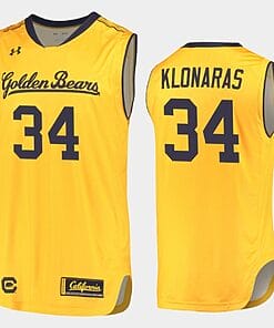 Dimitrios Klonaras Jersey #34 California Golden Bears College Basketball Yellow