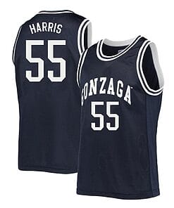 Dominick Harris #55 Jersey Gonzaga Bulldogs College Basketball Navy