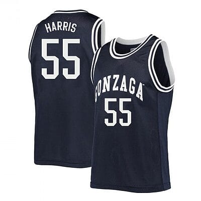 Dominick Harris #55 Jersey Gonzaga Bulldogs College Basketball Navy