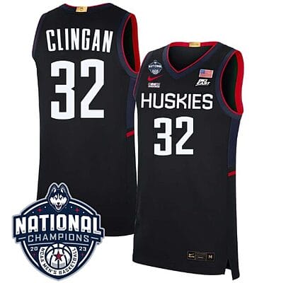 Donovan Clingan Jersey #31 UConn Huskies 2023 National Champions College Basketball Black