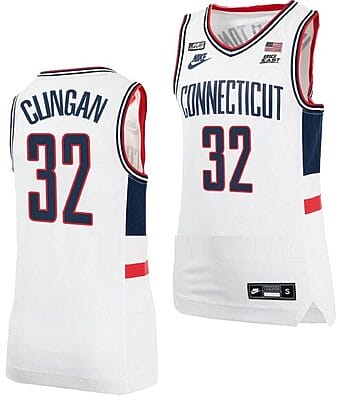 Donovan Clingan Jersey #32 UConn Huskies College Basketball Alumni White
