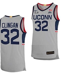 Donovan Clingan Jersey #32 UConn Huskies College Basketball Alumni Gray