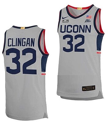 Donovan Clingan Jersey #32 UConn Huskies College Basketball Alumni Gray