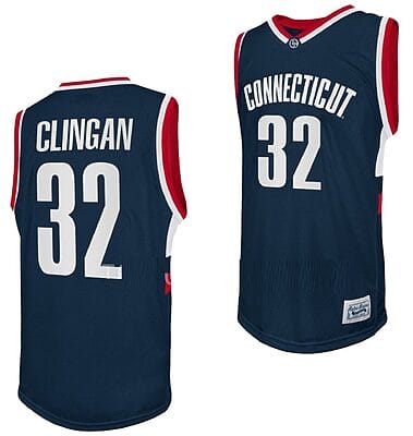 Donovan Clingan Jersey #32 UConn Huskies College Basketball Navy Retro