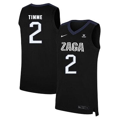 Drew Timme Jersey #21 Gonzaga Bulldogs College Basketball Black