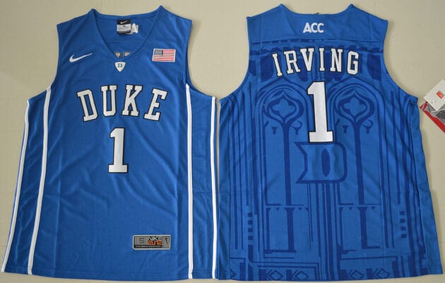 Kyrie Irving Jersey #1 Duke Blue Devils Basketball NCAA Basketball Jersey Blue V-neck