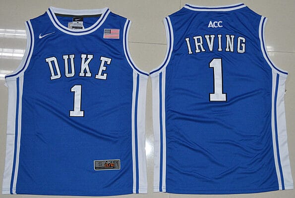Kyrie Irving Jersey #1 Duke Blue Devils Basketball NCAA Basketball Jersey Blue Vintage