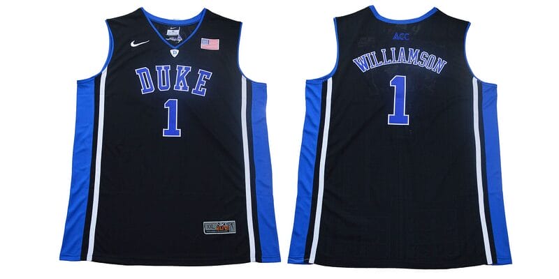 Duke Blue Devils #1 Williamson Basketball NCAA Basketball Jersey Black Elite